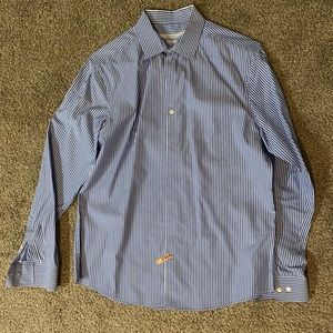 Perry Ellis Men’s L Long Sleeve Stripe Dress Shirt